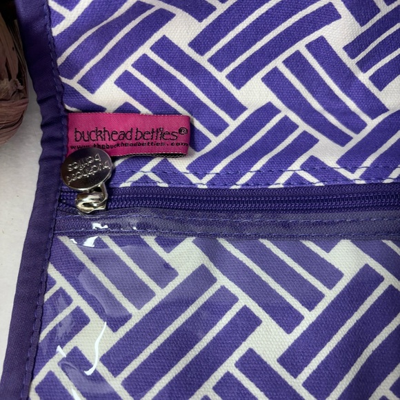 Buckhead Betties travel cosmetic case. Purple and white. NWT - Picture 8 of 10